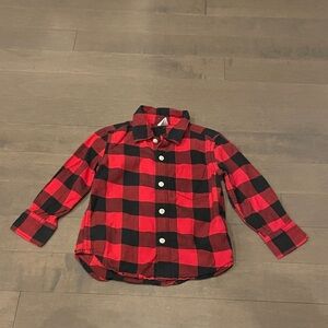 GAP Kids Red and Black Checkered Button Down Shirt